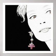 Girl in pearl earring fashion illustration art