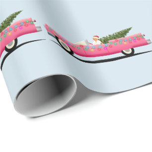 GIRL IN PINK CLASSIC CADDY CHRISTMAS WRAPPING PAP PAPER