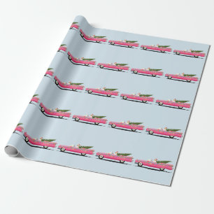 GIRL IN PINK CLASSIC CADDY CHRISTMAS  WRAPPING PAPER