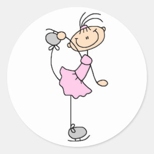 Girl In Pink Ice Skater Sticker