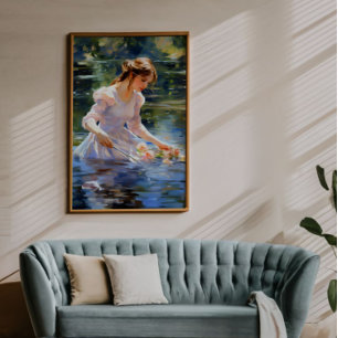 Girl in Pond Impressionism Photo Print