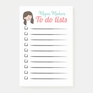 Girl in Ponytails To do lists Post-it Notes