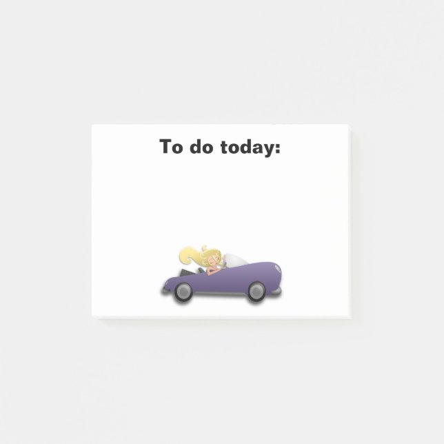 Girl in Purple Car Post It Note (Front)