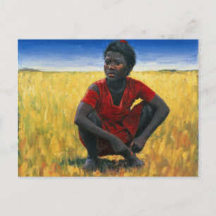 Girl in Red 1992 Postcard
