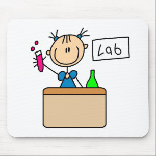 Girl In School Science Lab Mousepad