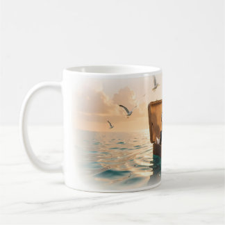 Girl in Suitcase Sailing Ocean Adventure Mug