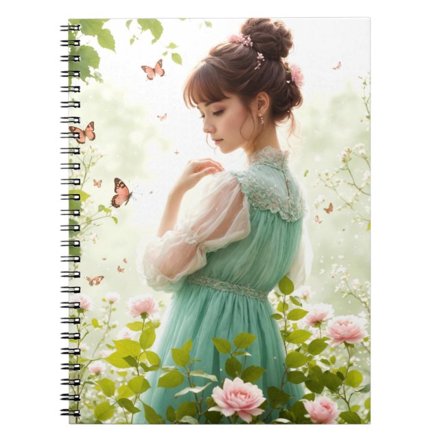 Girl In Summer Garden Notebook (Front)