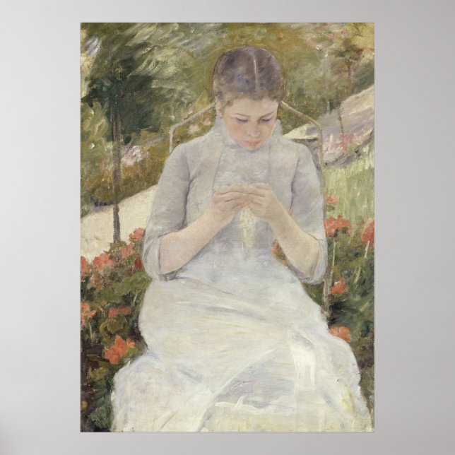 Girl in the Garden by Mary Cassatt Poster (Front)