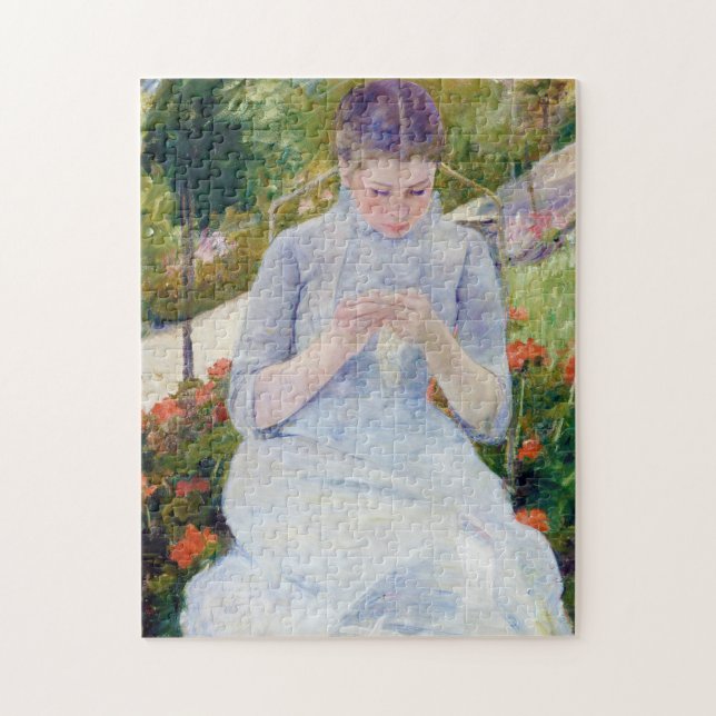 Girl in the Garden, Mary Cassatt Jigsaw Puzzle (Vertical)