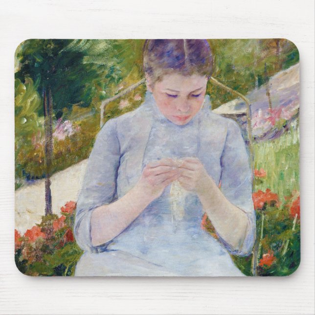 Girl in the Garden, Mary Cassatt Mouse Mat (Front)