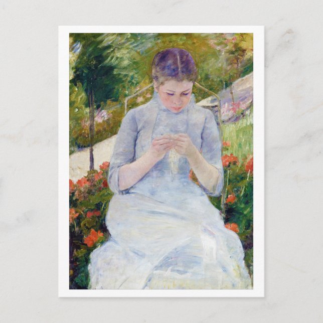 Girl in the Garden, Mary Cassatt Postcard (Front)
