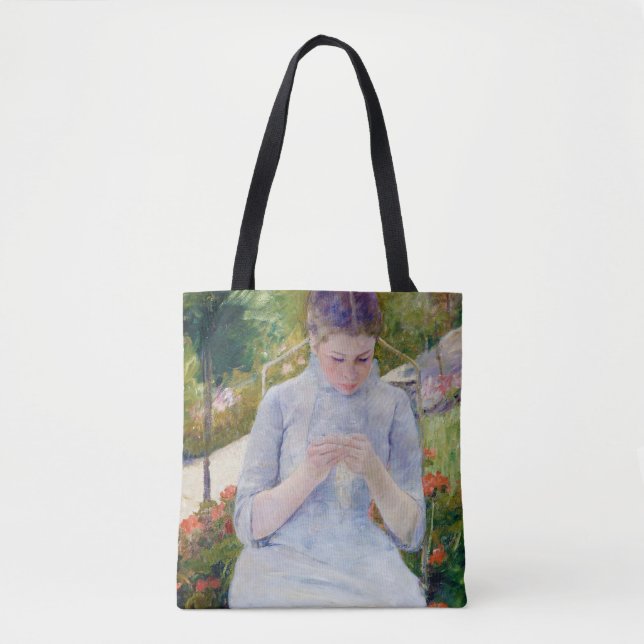 Girl in the Garden, Mary Cassatt Tote Bag (Front)