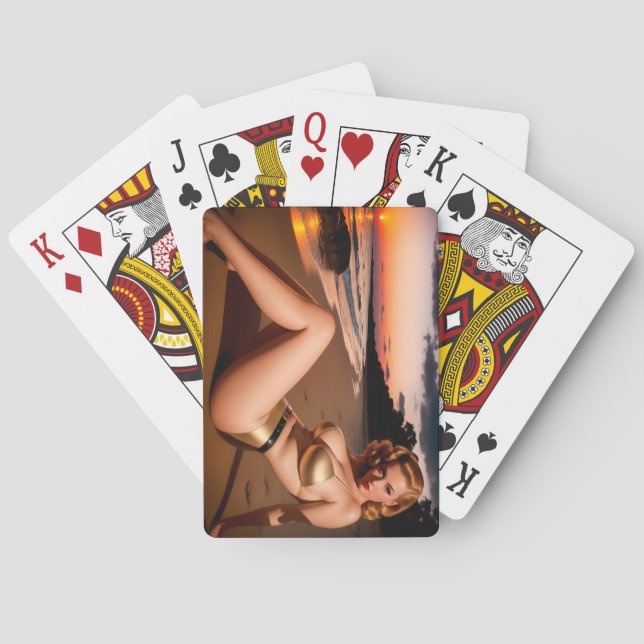Girl in the Golden Bikini Playing Cards (Back)
