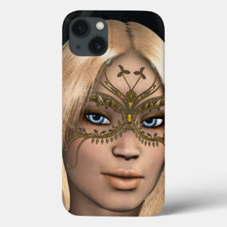 Girl in the Golden Butterfly Mask iPhone 13 Case