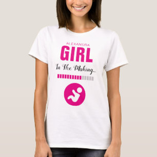 Girl in the Making And Progress Bar Hot Pink Funny T-Shirt