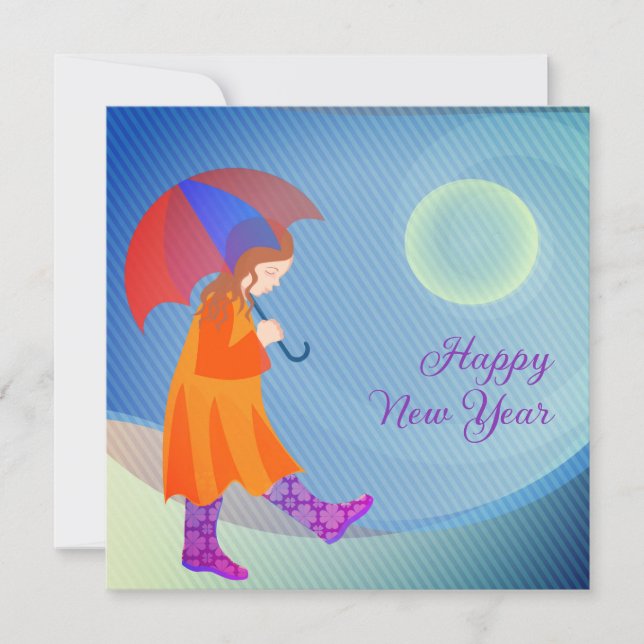  Girl In The Rain Modern Colourful Cute Custom Tex (Front)