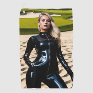 Girl in the Sandtrap Golf Towel