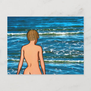 Girl in the Sea Painting Postcard