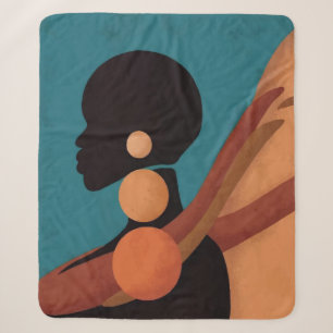 girl in the tropic. Beautiful African woman. Black Sherpa Blanket