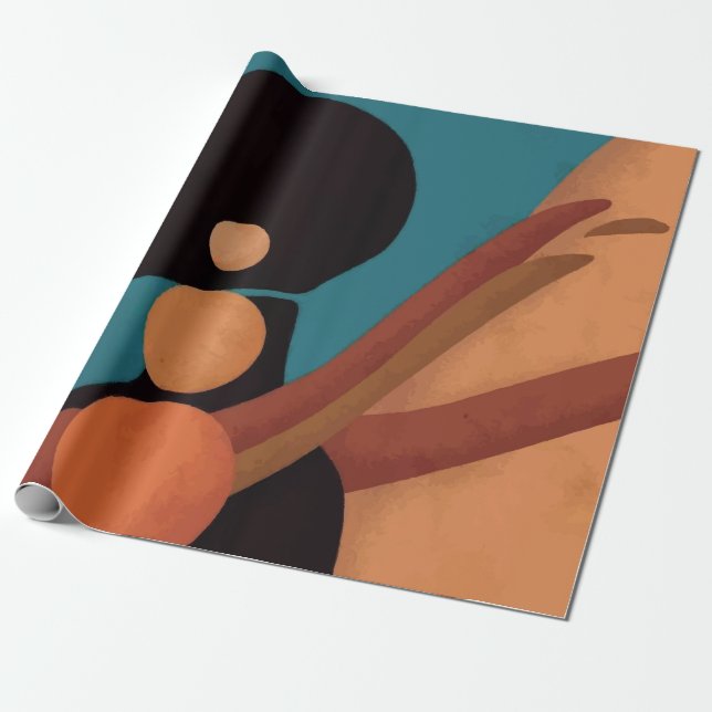 girl in the tropic. Beautiful African woman. Black Wrapping Paper (Unrolled)