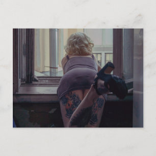 Girl in the window  postcard