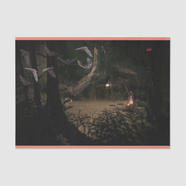 Girl in the woods Decoupage Tissue Paper (Front)