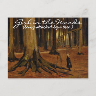 'Girl in the Woods' Postcard