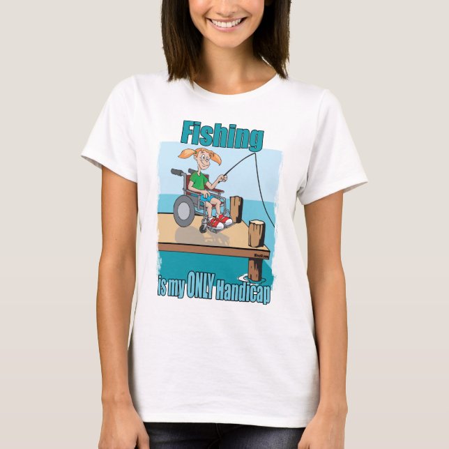 Girl in WheelChair Fishing T-Shirt (Front)