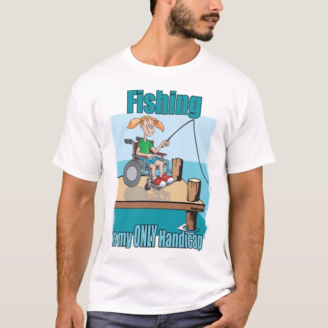 Girl in WheelChair Fishing T-Shirt (Front)