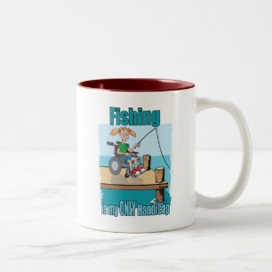 Girl in WheelChair Fishing Two-Tone Coffee Mug