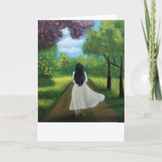 Girl in White Dress Card