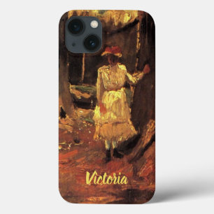 Girl in White in the Woods by Vincent van Gogh iPhone 13 Case