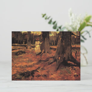 Girl in White in the Woods by Vincent van Gogh Invitation