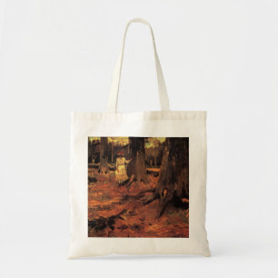 Girl in White in the Woods by Vincent van Gogh Tote Bag