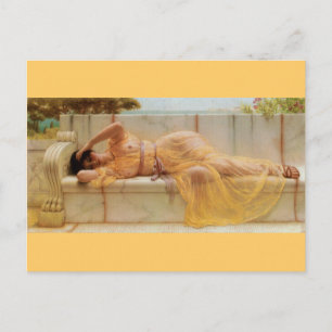 Girl in Yellow Drapery - Vintage - Godward Postcard