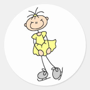 Girl In Yellow Ice Skater Sticker