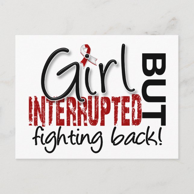 Girl Interrupted 2 Head and Neck Cancer Postcard (Front)