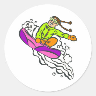 Girl Jumper Classic Round Sticker