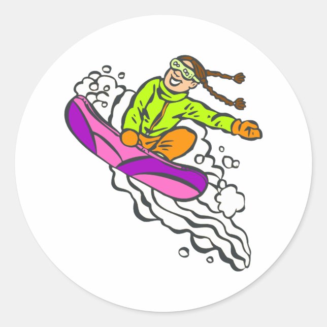 Girl Jumper Classic Round Sticker (Front)