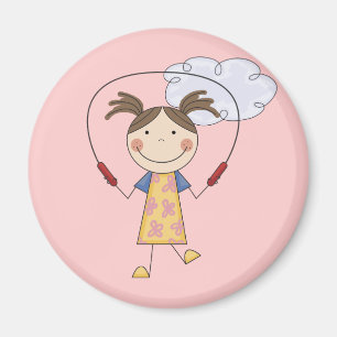 Girl Jumping Rope  T-shirts and Gifts Magnet
