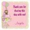 Girl Jungle Safari Animal square sticker pink JJ