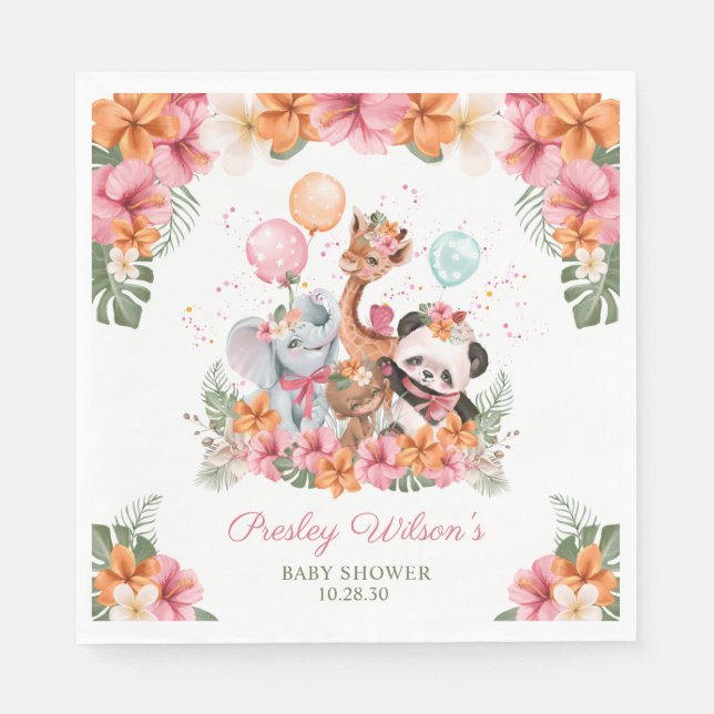 Girl Jungle Safari Napkin (Front)