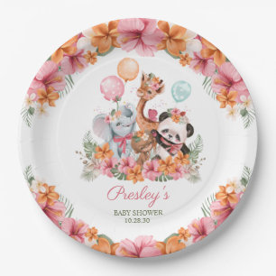 Girl Jungle Safari Paper Plate