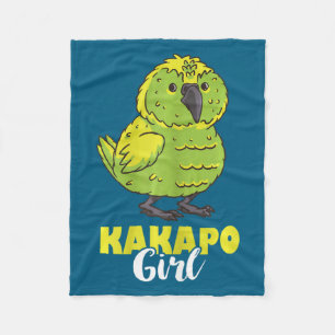 Girl Kakapo Kakapo Bird Kakapo Parrot Fleece Blanket