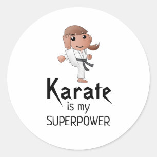 Girl - Karate is my Superpower Classic Round Sticker