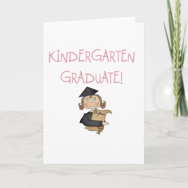 Girl Kindergarten Graduate Tshirts and Gifts Card (Front)