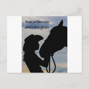 Girl Kissing Horse Postcard