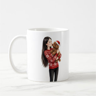 Girl kissing Poodle Puppy–Poodle Mum Coffee Mug