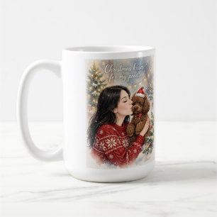 Girl kissing Poodle Puppy–Poodle Mum Coffee Mug