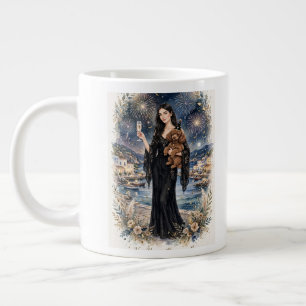Girl kissing Poodle Puppy–Poodle Mum Large Coffee Mug